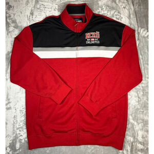 Vintage Ecko Unltd 2XL Red Full Zip Hoodie Y2K Hip Hop Streetwear Retro Rhino